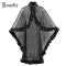 Rosetic Gothic Wraps Lace PU Women Autumn Fashion Shawls Outwear Witch Vampire Black Decor Accessories Street Goth Poncho Cloaks