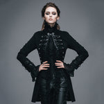 Gothic Black Lace Steampunk Long Sleeve Military Single Breasted Victorian Coat