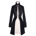 Gothic Black Lace Steampunk Long Sleeve Military Single Breasted Victorian Coat