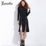 Rosetic Gothic Punk Zipper Slit Power Dress