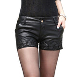 Hot Short Autumn Winter warm PU Womens booty Short Flower Embroidery Beaded Leather Boots Black Sexy Mini Dance Shorts B67810