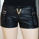 Hot Short Autumn Winter warm PU Womens booty Short Flower Embroidery Beaded Leather Boots Black Sexy Mini Dance Shorts B67810