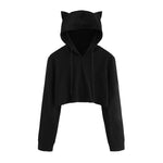 Womens Cat Ear Long Sleeve Hoodie Sweatshirt Hooded Pullover Tops Blouse