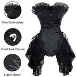 Satin and Lace Overbust Corset with Attached Bustle