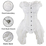 Satin and Lace Overbust Corset with Attached Bustle