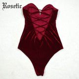 Rosetic Gothic Bandage Bodysuits Vintage Rompers Backless Shorts Jumpsuits Slim Bodice Tops Overalls Sexy Party Goth Playsuits