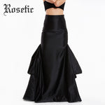 Rosetic Gothic Long Skirt Black Women Summer Sheath Mermaid Sexy Black Belts Plain Slim Party Ball Fashion Vintage Goth Skirts A