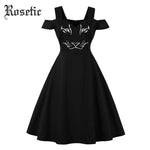 Rosetic Casual Dress Gothic Big Cat Print Party Dress