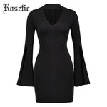 Rosetic Gothic Sheath Cutout Detail Mini Dress