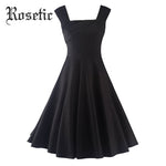 Rosetic Gothic Vintage Dress Black Women Summer Party Sleeveless Pullover Sexy Slim Girl Retro Cool Harajuku Casual Skater Dress