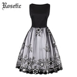 Rosetic Gothic Retro Flower Overlay Party Dress