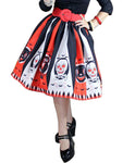 Multi-Striped Halloween Retro Spooky Skirt