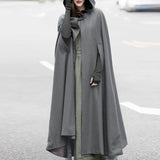 NEW ZANZEA 2018 Winter Women Casual Fashion Solid Hooded Open Front Long Jackets Retro Cloak Poncho Irregular Maxi Coat Cardigan