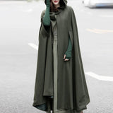 NEW ZANZEA 2018 Winter Women Casual Fashion Solid Hooded Open Front Long Jackets Retro Cloak Poncho Irregular Maxi Coat Cardigan