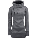 Rosetic Gothic Casual Women Hoodie Solid Pocket Hooded Mid-Length Drawstring Long Sleeve Multi Color Plus Size Fashion Hoodies