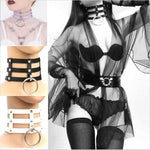 Fashion Punk Goth Rivets Choker Three Row Caged Anime Necklace 14 Colors Leather Choker Collar Necklace for Women Collier Bijoux