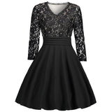 Rosetic Black Lace Audrey V-Neck Party Dress