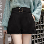 Korean Style Solid Shorts Women Black Khaki High Waist Booty Shorts Autumn Winter Short Femme Casual Pockets Short Feminino