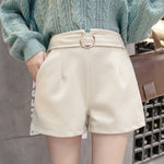 Korean Style Solid Shorts Women Black Khaki High Waist Booty Shorts Autumn Winter Short Femme Casual Pockets Short Feminino